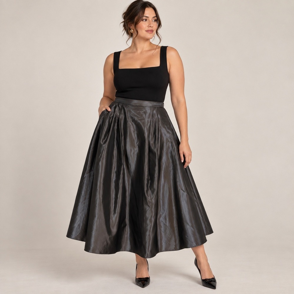 Scott McClintock Formal Skirt Womens 14 Grey Vintage Y2K A-Line Maxi Metallic